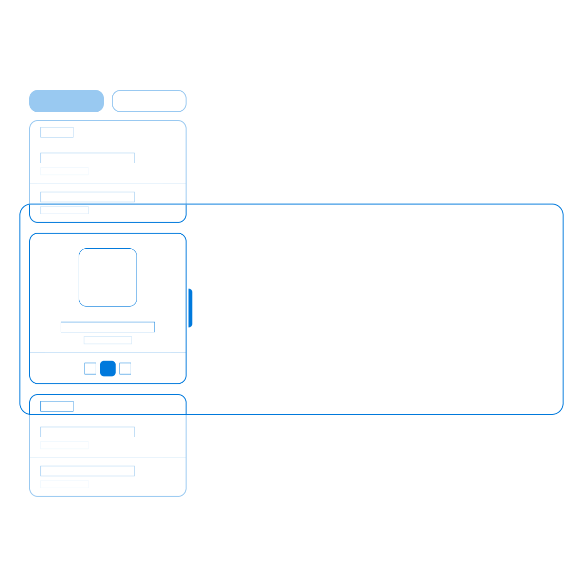Vertical swipe gesture used to move quickly through widgets inside one rail
